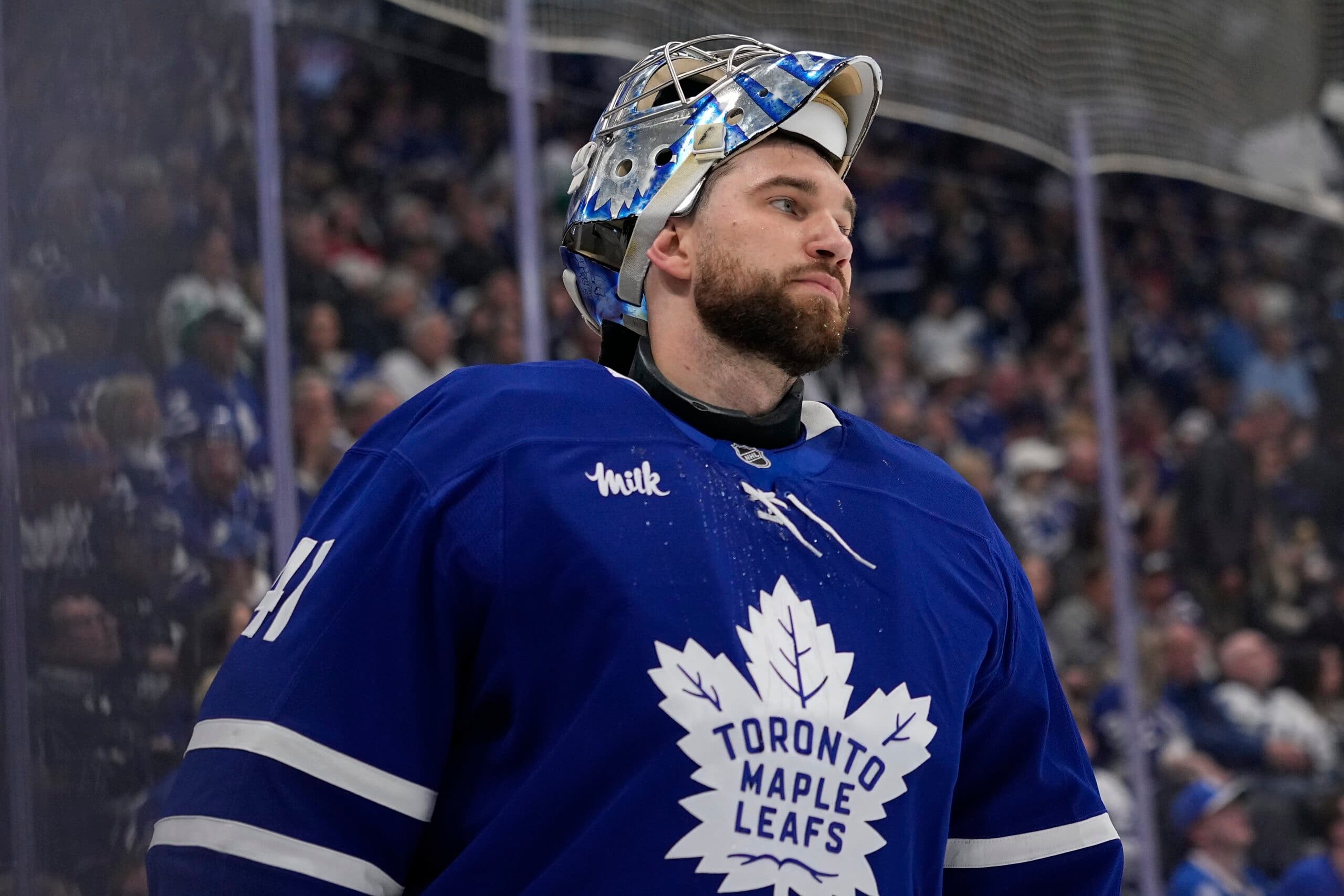 Maple Leafs’ Anthony Stolarz suffered concussion from hit by Panthers’ Sam Bennett